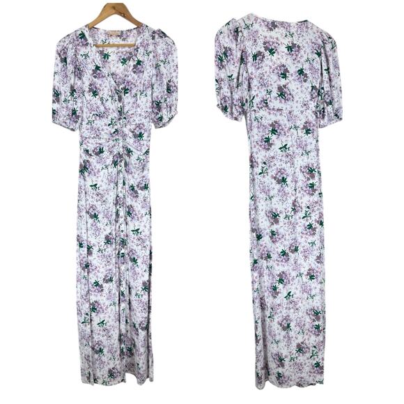 byTiMo Summer Floral Print Button Front Maxi Dress Size XS Project Piece Upcycle - Picture 1 of 11